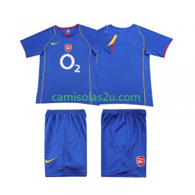 Camisolas de futebol Arsenal 2004 Retro Criança Equipamento Alternativa 2005 Manga Curta